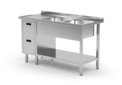 Edelstahl Gastro-Spültisch Mit 2 Spülbecken (rechts) & 2 Schubladen | AISI 430 Qualität | HxBxT 85x190x60 13 Edelstahl Gastro-Spültisch Mit 2 Spülbecken (rechts) & 2 Schubladen | AISI 430 Qualität | HxBxT 85x190x60 -Wenko Verkäufe 020ee9c4 909f 4e22 b278 6ec56a3d1a31 3
