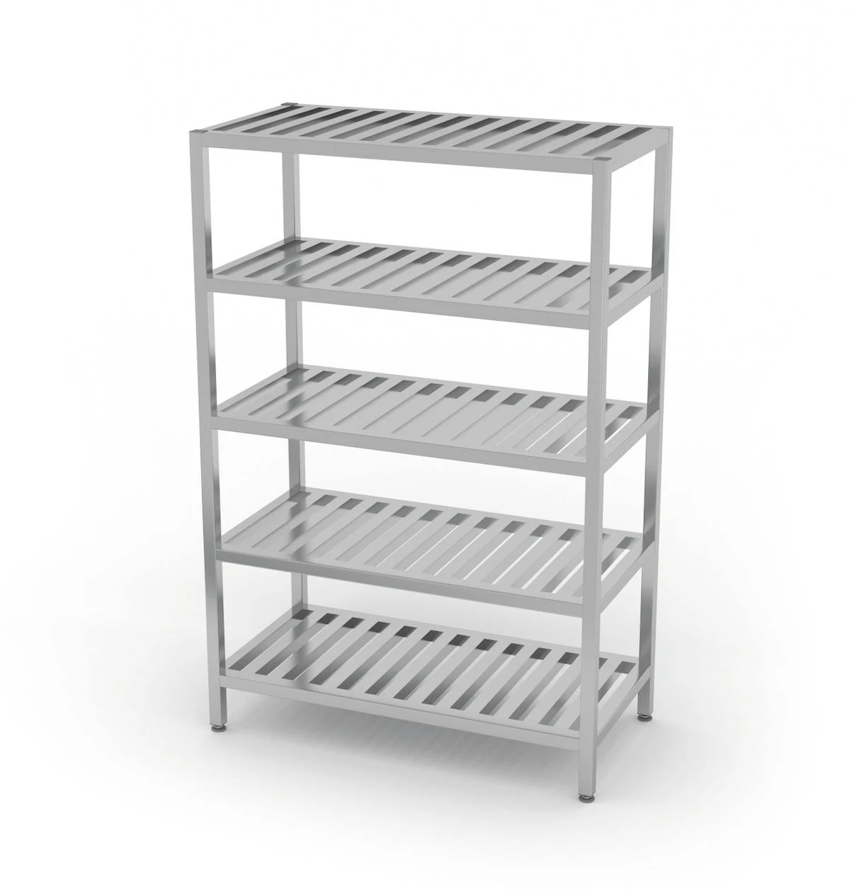 Edelstahl Gastro-Lagerregal Mit 5 Grätingfächern | AISI 430 Qualität | HxBxT 180x120x50 5 Edelstahl Gastro-Lagerregal Mit 5 Grätingfächern | AISI 430 Qualität | HxBxT 180x120x50 – Bild 5