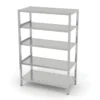 Edelstahl Gastro-Lagerregal Mit 5 Verstellbaren (perforierten) Ablagefächern | AISI 430 Qualität | HxBxT 180x90x60