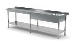 Edelstahl Gastro-Spültisch Lang Mit Arbeitsfläche & Ablagefach (Becken Links) | AISI 430 Qualität | HxBxT 85x210x60 -Wenko Verkäufe 0ff9b4ec 8a8e 4a71 9856 258c30353c94 3