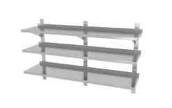 Edelstahl Gastro-Wandboard Verstellbar & Perforiert (3 Ablagefächer) | AISI 430 Qualität | HxBxT 87,5x190x30