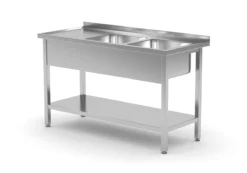 Edelstahl Gastro-Spültisch Mit 2 Spülbecken (rechts) & Ablagefach | AISI 430 Qualität | HxBxT 85x180x60 12 Edelstahl Gastro-Spültisch Mit 2 Spülbecken (rechts) & Ablagefach | AISI 430 Qualität | HxBxT 85x180x60 -Wenko Verkäufe 156affc4 e816 4130 a70a c7f29895ec05