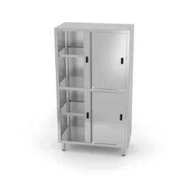 Edelstahl Gastro-Vorratsschrank Offen Mit Schiebetüren | AISI 430 Qualität | HxBxT 200x100x60 -Wenko Verkäufe 192495ae c57d 4915 980c 88bfb4263eed 2