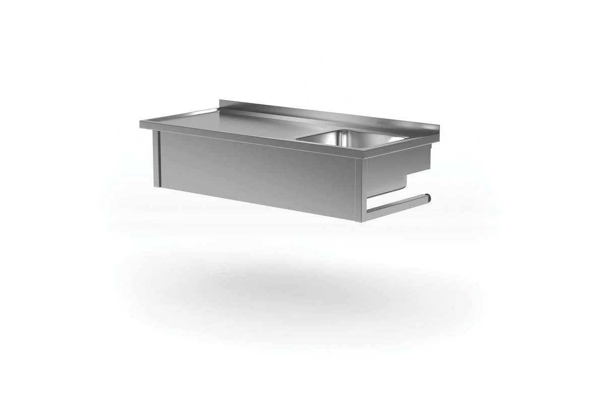 Edelstahl Gastro-Handwaschbecken Rechts (für Die Wand) | AISI 430 Qualität | HxBxT 30x160x60 1 Edelstahl Gastro-Handwaschbecken Rechts (für Die Wand) | AISI 430 Qualität | HxBxT 30x160x60