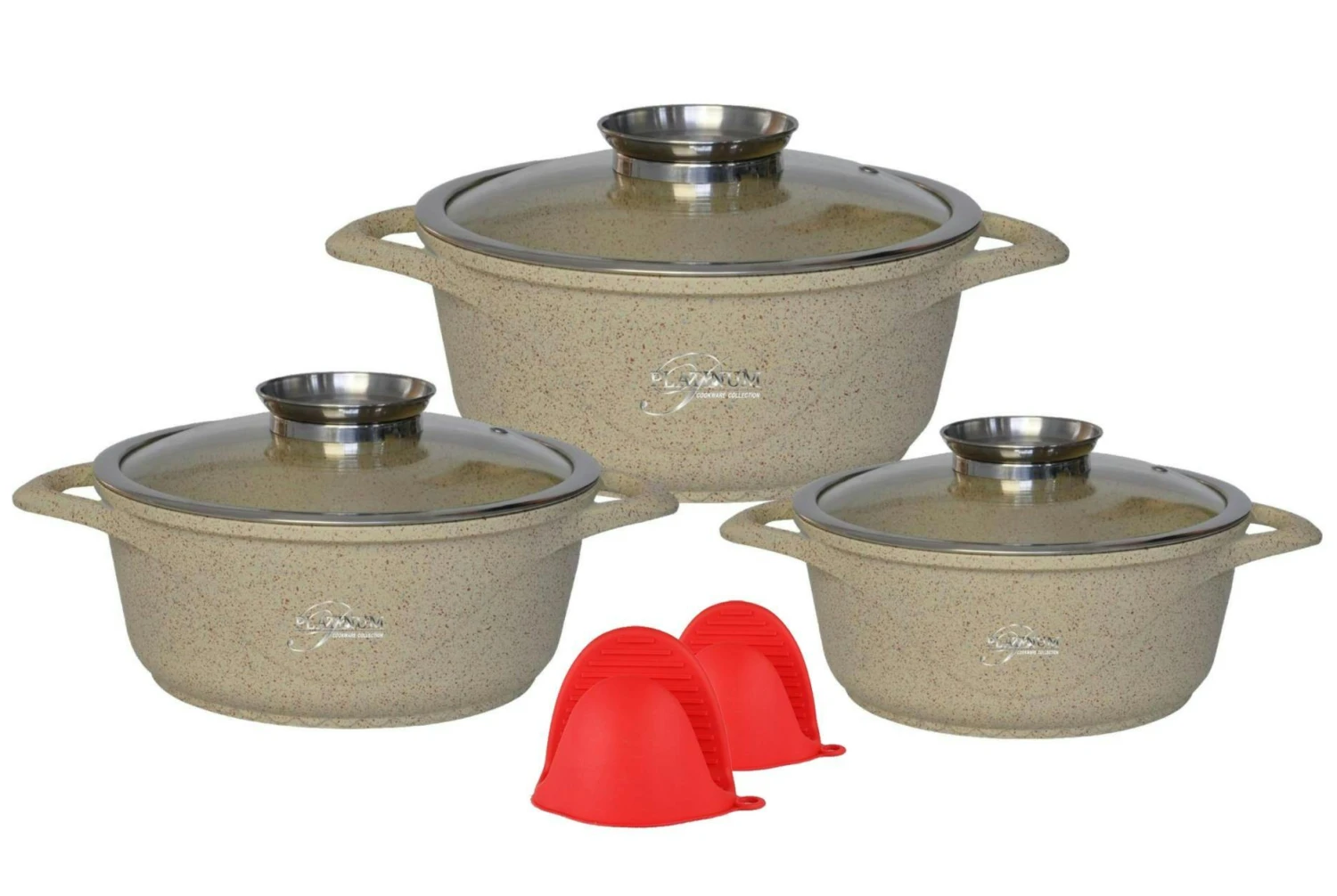Kochgeschirr 6 Teilig Topf Induktion ø 20-28cm Kochtopfset Mit Silikongriffe Aluminium Guss Beige 1 Kochgeschirr 6 Teilig Topf Induktion ø 20-28cm Kochtopfset Mit Silikongriffe Aluminium Guss Beige