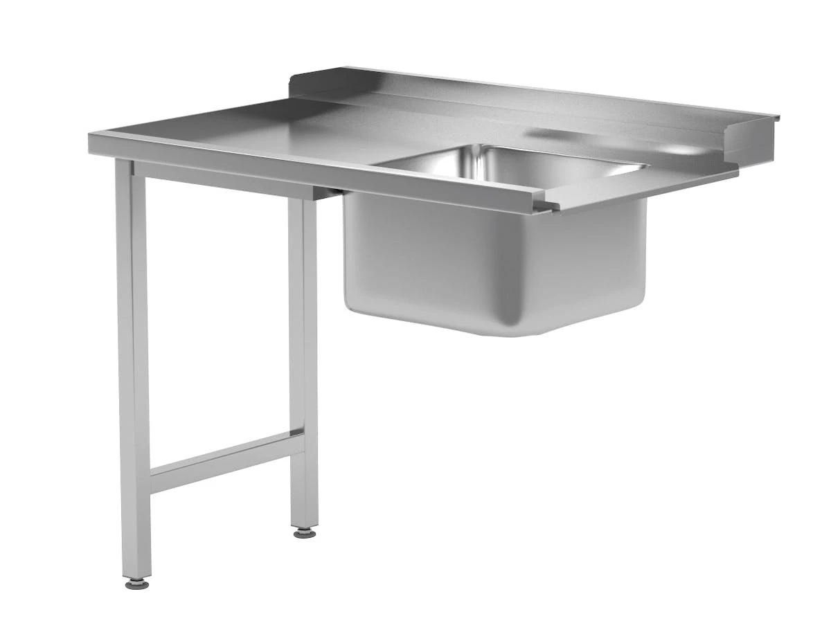 Edelstahl Gastro-Entladetisch Für Spülmaschinen Auf 2 Beinen (rechts) | AISI 430 Qualität | HxBxT 85x70x70 2 Edelstahl Gastro-Entladetisch Für Spülmaschinen Auf 2 Beinen (rechts) | AISI 430 Qualität | HxBxT 85x70x70 – Bild 2