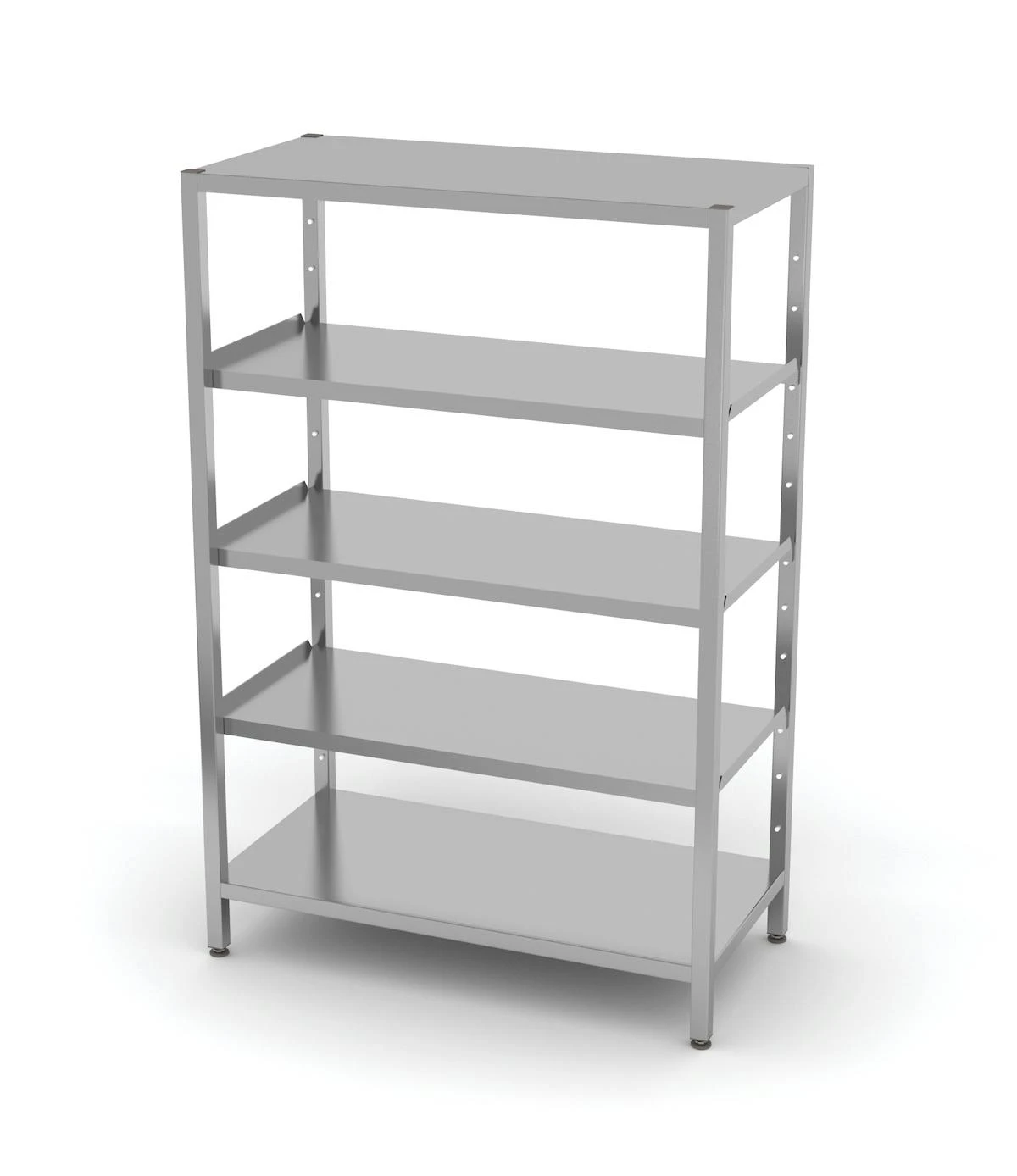 Edelstahl Gastro-Lagerregal Mit 5 Verstellbaren (perforierten) Ablagefächern | AISI 430 Qualität | HxBxT 180x90x60 3 Edelstahl Gastro-Lagerregal Mit 5 Verstellbaren (perforierten) Ablagefächern | AISI 430 Qualität | HxBxT 180x90x60 – Bild 3