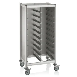 WAS Germany - Tablettwagen Trolley Mensa, Für 2x10 Tabletts, Silber, 86 X 51 X 165 Cm, MDF Holzoptik/Alu (1955245) -Wenko Verkäufe 2b254849 ad80 42f8 8396 8dfd47675c7c 1