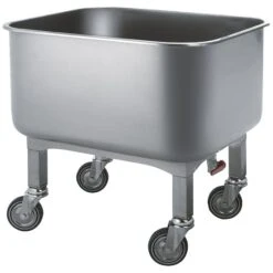 80 Liter Edelstahl Vielzweckbecken Rollbar Ablasshahn Mischwanne