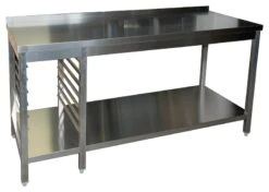 GGG Arbeitstisch Mit Grundboden, 7 Auflagewinkeln GN1/1 Links Und Aufkantung