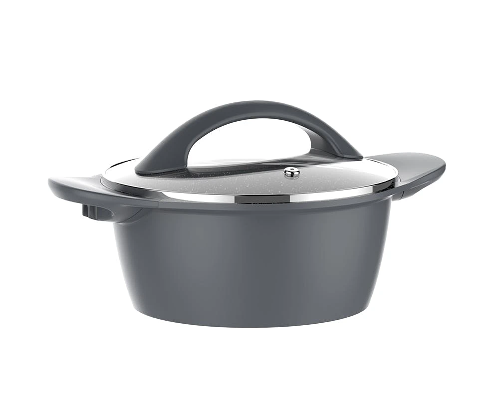 Schäfer Aluguss Schmortopf Mit Glasdeckel,silber Ø32cm 9,6L Aluminium Kochtopf Antihaft Beschichtung 4 Schäfer Aluguss Schmortopf Mit Glasdeckel,silber Ø32cm 9,6L Aluminium Kochtopf Antihaft Beschichtung – Bild 4