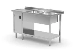 Edelstahl Gastro-Spültisch Mit 2 Spülbecken (rechts) & 2 Schubladen | AISI 430 Qualität | HxBxT 85x190x60 11 Edelstahl Gastro-Spültisch Mit 2 Spülbecken (rechts) & 2 Schubladen | AISI 430 Qualität | HxBxT 85x190x60 -Wenko Verkäufe 3e30ac34 abe5 450e 9d9f 9fcb373268fd