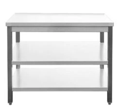 Gastro Arbeitstisch 2 Grundböden Ohne Aufkantung Edelstahl (BxT) 2900 X 800 Mm