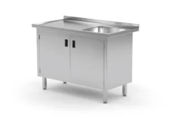 Edelstahl Gastro-Spültisch Mit Ablagefach & Scharniertüre (Becken Links) | AISI 430 Qualität | HxBxT 85x140x60 -Wenko Verkäufe 4e2ccd53 daee 403d 81ec 1afee1a138d7