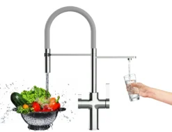 3 Wege Wasserhahn Küchenarmatur Spültischmischer FC, Verchromt, Mit 360° Schwenkbarem Grau Auslauf Und Abnehmbare 2 Strahl Handbrause -Wenko Verkäufe 53ee53ac c51b 4064 bb45 e07b427442ab scaled