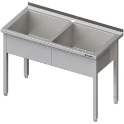 Stalgast Edelstahl Topfspüle Mit Zwei Becken, Beckenblende Und Aufkantung, 1200x600x850 Mm (BxTxH), Beckentiefe 300 Mm -Wenko Verkäufe 54c5a8ea d5d3 4be2 9587 2454edde995d