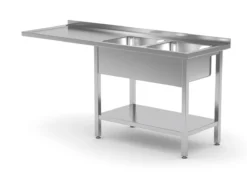 Edelstahl Gastro-Entladetisch Für Spülmaschinen Auf 4 Breinen + 2 Spülbecken (links) | AISI 430 Qualität | HxBxT 85x160x60 -Wenko Verkäufe 59d3b5c3 8e5f 4e60 bd5f e8dc557bd853 1