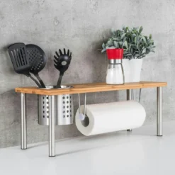 Küchenregal Küchenrollenhalter Regal Küchenablage Standregal Bambus Edelstahl -Wenko Verkäufe 5c654225 00f4 4058 951e d98a6216300b