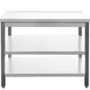 Gastro Arbeitstisch 2 Grundböden Ohne Aufkantung Edelstahl (Chromstahl) (BxT) 2300 X 800 Mm
