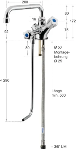 Bierthekenarmatur Mit Schwenkauslauf - 1 Unterspühlrohr - Kaltwasser -Wenko Verkäufe 67c68c85 a521 41f3 8954 654a3888e14a