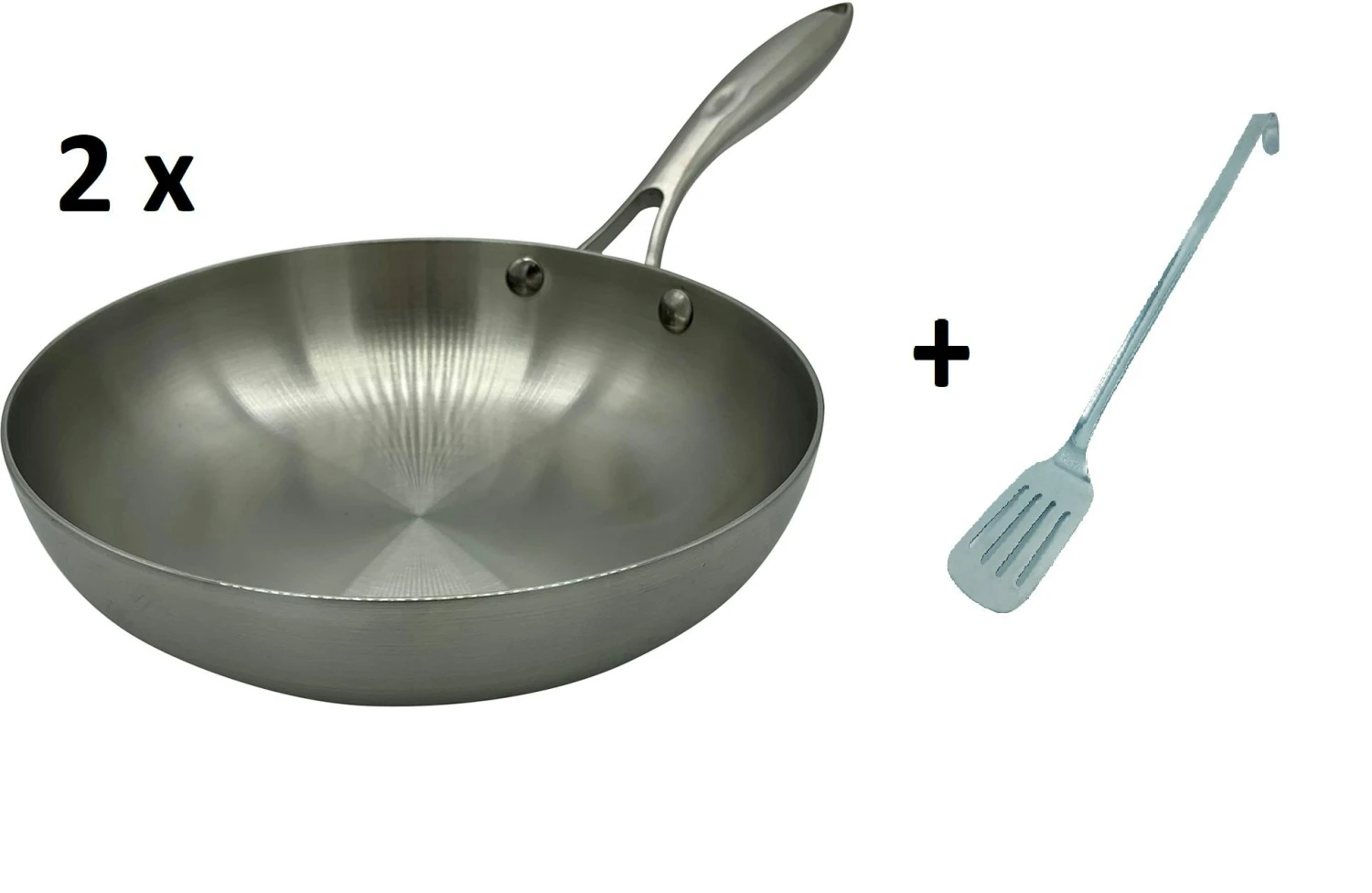 Edelstahl Pfannen Set Ø28cm Ø24 Cm + 33 Cm Pfannenwender 1 Edelstahl Pfannen Set Ø28cm Ø24 Cm + 33 Cm Pfannenwender