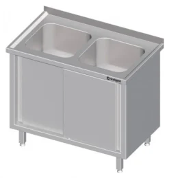 Spülschrank Mit Schiebetüren, Mit Zwei Becken, Mit Aufkantung, Verschweißt : 1000x600x850 Mm -Wenko Verkäufe 6989b5b2 dd4b 4a68 bc03 4912c0e44b9e