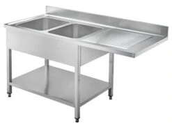GastroHero Spülzentrum Basic 16x7 Mit 2 Becken Links