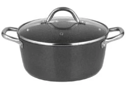 Kochtopf Fleischtopf Mit Deckel Ø24cm Induktion Marmorbeschichtung Suppentopf Pfanne Edelstahl