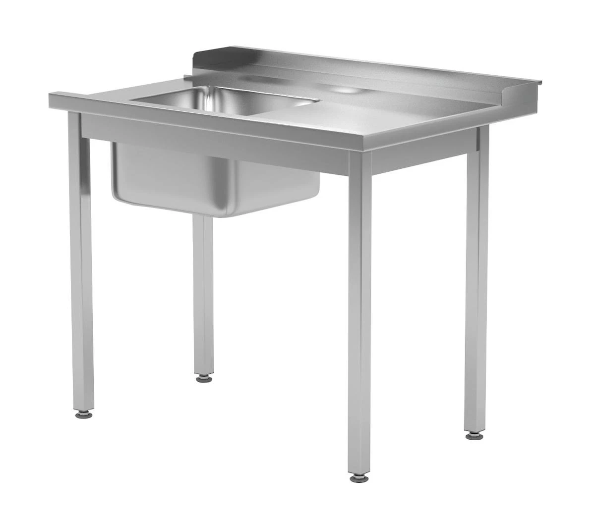 Edelstahl Gastro-Entladetisch Für Spülmaschinen Mit Fach (rechts) | AISI 430 Qualität | HxBxT 85x100x76 3 Edelstahl Gastro-Entladetisch Für Spülmaschinen Mit Fach (rechts) | AISI 430 Qualität | HxBxT 85x100x76 – Bild 3