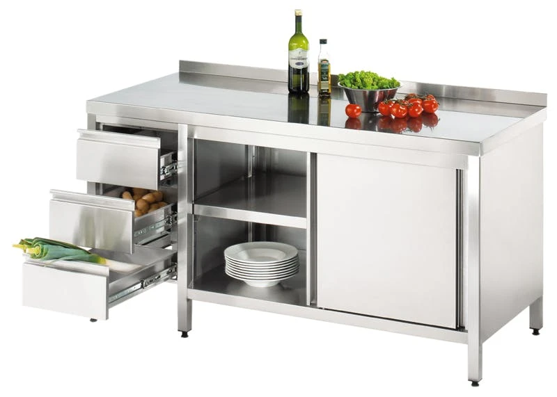 GGG Arbeitsschrank Mit Schubladenblock, Mit Aufkantung 5 GGG Arbeitsschrank Mit Schubladenblock, Mit Aufkantung – Bild 5