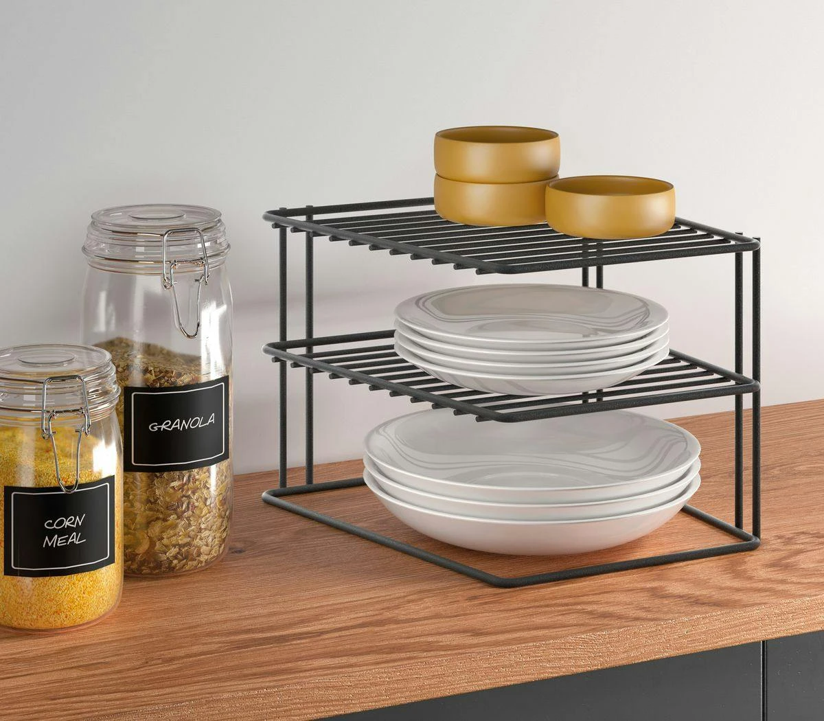 2 Etagen Eckschrankeinsatz Tellerstapler Eckregal Ablage Küchenschrank 7 2 Etagen Eckschrankeinsatz Tellerstapler Eckregal Ablage Küchenschrank – Bild 7