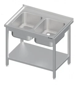 Spültisch Mit Grundboden, Mit Zwei Becken, Mit Aufkantung, Verschweißt : 1300x600x850 Mm Becken Links -Wenko Verkäufe 7ee24c47 989a 4127 b4b9 d7da8ac10a89