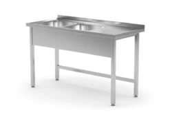 Edelstahl Gastro-Spültisch Mit 2 Spülbecken (links) & Arbeitsfläche | AISI 430 Qualität | HxBxT 85x150x70 -Wenko Verkäufe 832f6904 3267 4ec0 b33a 2b1e7cb67570