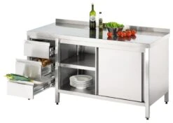 GGG Arbeitsschrank Mit Schiebetüren Und Schubladenblock Linkis, Mit Aufkantung -Wenko Verkäufe 855a4ec5 6b03 42e3 a8fb b5ad40453d83