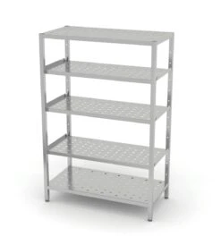 Edelstahl Gastro-Lagerregal Mit 4 Perforierten Ablagefächern | AISI 430 Qualität | HxBxT 180x110x40 -Wenko Verkäufe 86a0f56a eeec 4b65 8052 698d0f5c7c5f