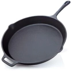 BBQ-Nerd© Grillpfanne Ø 35 Cm 4600g Mit Ausgießer Und Griff | Gusseisenpfanne Zum Grillen, Rösten, Anbraten | Antihaft-Pfanne Feuerpfanne