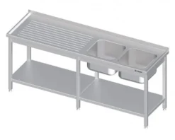 Spültisch Mit Grundboden, Mit Zwei Becken, Mit Aufkantung, Verschweißt : 1300x600x850 Mm Becken Links -Wenko Verkäufe 924d6466 8419 46de a62c ed787081bb30