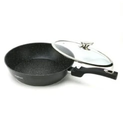 Cheffinger Wok Pfanne Induktion Deckel Abnehmbarer Griff Ø30cm Marmor