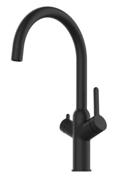 3 Wege Wasserhahn Küchenarmatur Spültischmischer BOD, Schwarz Matt Mit 360° Schwenkbarem U-Auslauf