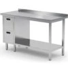 Edelstahl Gastro-Arbeitstisch Mit 2 Schubladen Links Sowie Grundboden Und Aufkantung | AISI 430 Qualität | HxBxT 85x190x60cm