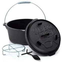 BBQ-Nerd© Dutch Oven "Professional" 4,2L Mit Füßen | Bereits Eingebrannt | Gusseisen Feuertopf Mit Deckel Und Integr. Bratpfanne und Deckelheber -Wenko Verkäufe a16b5232 32e7 4623 9a22 b71417842e07 1