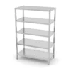 Edelstahl Gastro-Lagerregal Mit 5 Perforierten Ablagefächern | AISI 430 Qualität | HxBxT 180x120x40
