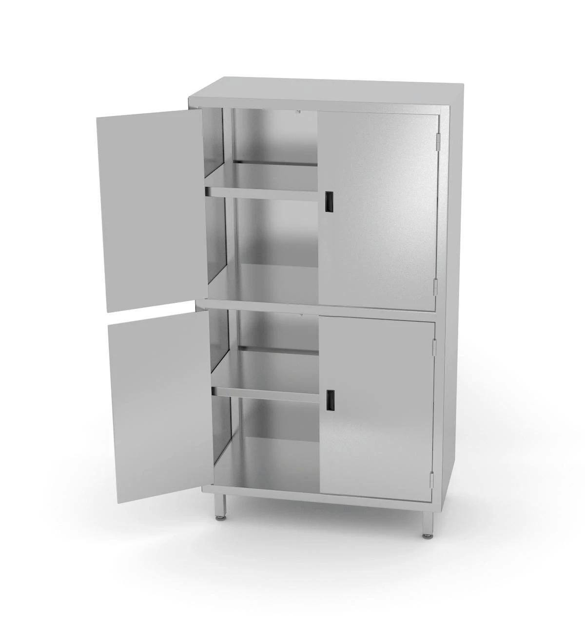 Edelstahl Gastro-Vorratsschrank Mit Trennwand Und Scharniertüren | AISI 430 Qualität | HxBxT 200x90x50 1 Edelstahl Gastro-Vorratsschrank Mit Trennwand Und Scharniertüren | AISI 430 Qualität | HxBxT 200x90x50