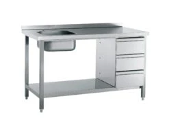 Cookmax Spültisch Mit 50 Mm Aufkantung Mit Ablageboden Schubladenblock 1 Becken Li.