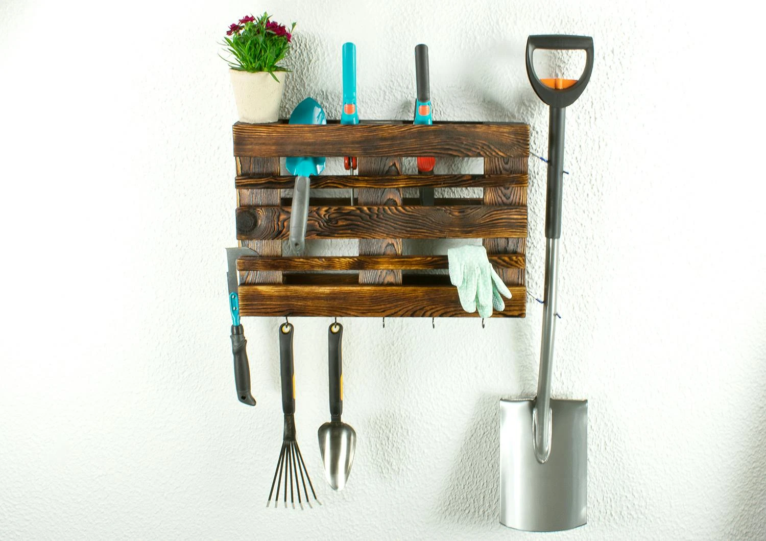 PAL-BABY Wandregal, Wandgarderobe Z.B. Für Gartenwerkzeuge, Tassen Oder Anderes / Blau - Yakisugi 3 PAL-BABY Wandregal, Wandgarderobe Z.B. Für Gartenwerkzeuge, Tassen Oder Anderes / Blau - Yakisugi – Bild 3