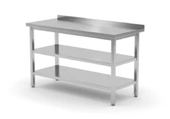 Edelstahl Gastro-Arbeitstisch Mit 3 Schubladen Rechts Sowie Grund- Und Zwischenboden Und Aufkantung | AISI 430 Qualität | HxBxT 85x160x70cm -Wenko Verkäufe c70d9ca4 8470 47ac 9ada bd04423698fc