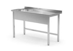 Edelstahl Gastro-Spültisch Mit 2 Spülbecken (links) & 2 Schiebetüren + Arbeitsfläche | AISI 430 Qualität | HxBxT 85x120x70 -Wenko Verkäufe cc2bddce f8b6 40da a91f d4f2220c1bba