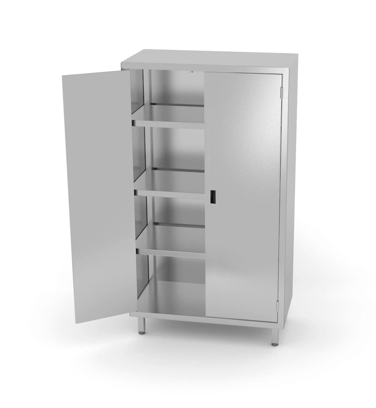 Edelstahl Gastro-Vorratsschrank Offen Mit Trennwand Und Scharniertüren | AISI 430 Qualität | HxBxT 180x100x50 5 Edelstahl Gastro-Vorratsschrank Offen Mit Trennwand Und Scharniertüren | AISI 430 Qualität | HxBxT 180x100x50 – Bild 5