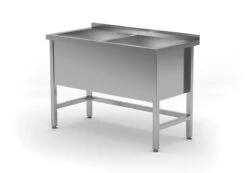 Edelstahl Gastro-Spültisch 40cm Kammerhöhe | AISI 430 Qualität | HxBxT 85x100x60 -Wenko Verkäufe ccb78abc fb7c 4cca 928c 9b8960ce83ed