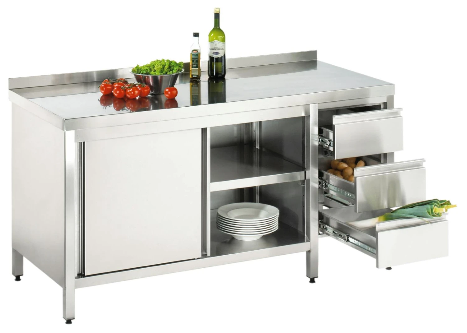 GGG Arbeitsschrank Mit Schubladenblock, Mit Aufkantung 7 GGG Arbeitsschrank Mit Schubladenblock, Mit Aufkantung – Bild 7